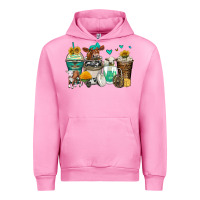 Fuchsia Pink cows coffee cups Urban Hoodie - Zillion Design Studio