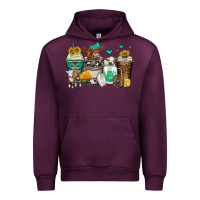 Mauve Wine cows coffee cups Urban Hoodie - Zillion Design Studio