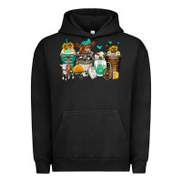 Pigment Black cows coffee cups Urban Hoodie - Zillion Design Studio