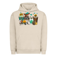 Pigment French Oak cows coffee cups Urban Hoodie - Zillion Design Studio