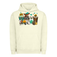 Pigment Pistachio cows coffee cups Urban Hoodie - Zillion Design Studio