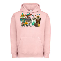 Pigment Salmon cows coffee cups Urban Hoodie - Zillion Design Studio