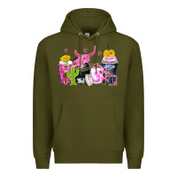 Army Green neon western coffee cups Premium Hoodie - Zillion Design Studio