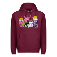 Burgundy neon western coffee cups Premium Hoodie - Zillion Design Studio