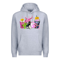 Heather Grey neon western coffee cups Premium Hoodie - Zillion Design Studio