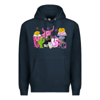Navy neon western coffee cups Premium Hoodie - Zillion Design Studio