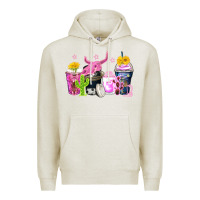 Oatmeal Heather neon western coffee cups Premium Hoodie - Zillion Design Studio