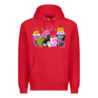 Red neon western coffee cups Premium Hoodie - Zillion Design Studio