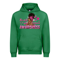 Emerald Breast Cancer Awareness with Afro Woman Urban Hoodie - texasbilliewilder