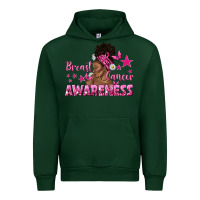Forest Green Breast Cancer Awareness with Afro Woman Urban Hoodie - texasbilliewilder