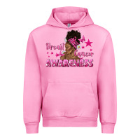 Fuchsia Pink Breast Cancer Awareness with Afro Woman Urban Hoodie - texasbilliewilder
