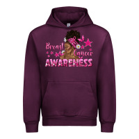 Mauve Wine Breast Cancer Awareness with Afro Woman Urban Hoodie - texasbilliewilder