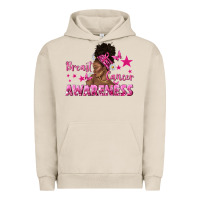 Pigment French Oak Breast Cancer Awareness with Afro Woman Urban Hoodie - texasbilliewilder