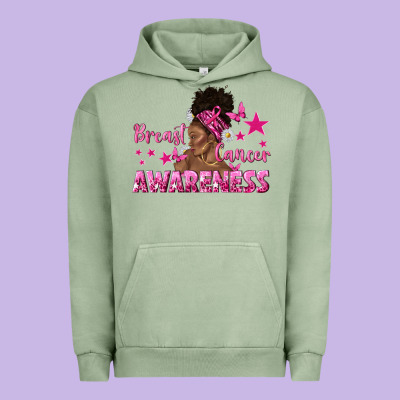 Breast Cancer Awareness With Afro Woman Urban Hoodie Designed By Texasbilliewilder