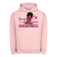 Pigment Salmon Breast Cancer Awareness with Afro Woman Urban Hoodie - texasbilliewilder