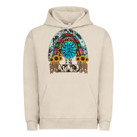Pigment French Oak western rainbow  be kind Urban Hoodie - RanaPortraitStore