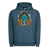 Pigment Midnight Navy western rainbow  be kind Urban Hoodie - RanaPortraitStore