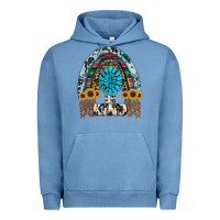 Pigment Pebble Blue western rainbow  be kind Urban Hoodie - RanaPortraitStore