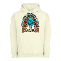 Pigment Pistachio western rainbow  be kind Urban Hoodie - RanaPortraitStore