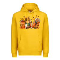 Lemon pumpkin spice latte coffee cups Premium Hoodie - Zillion Design Studio