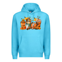 Ocean Blue pumpkin spice latte coffee cups Premium Hoodie - Zillion Design Studio
