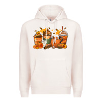 Pale Pink pumpkin spice latte coffee cups Premium Hoodie - Zillion Design Studio
