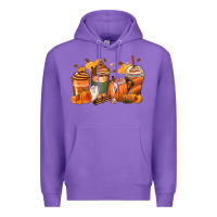 Purple pumpkin spice latte coffee cups Premium Hoodie - Zillion Design Studio