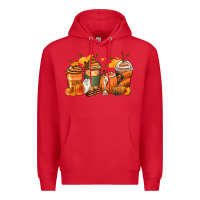 Red pumpkin spice latte coffee cups Premium Hoodie - Zillion Design Studio