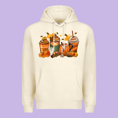 Pumpkin Spice Latte Coffee Cups Premium Hoodie Designed By Zillion Design Studio