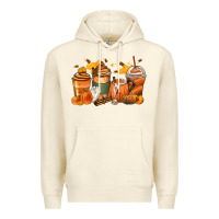 Sandshell pumpkin spice latte coffee cups Premium Hoodie - Zillion Design Studio