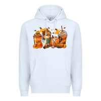 White pumpkin spice latte coffee cups Premium Hoodie - Zillion Design Studio
