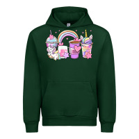 Forest Green unicorn coffee cups Urban Hoodie - Zillion Design Studio