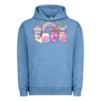 Pigment Pebble Blue unicorn coffee cups Urban Hoodie - Zillion Design Studio