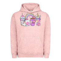 Pigment Salmon unicorn coffee cups Urban Hoodie - Zillion Design Studio