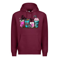 Burgundy motocross coffee cups Premium Hoodie - Zillion Design Studio