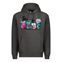 Charcoal Heather motocross coffee cups Premium Hoodie - Zillion Design Studio