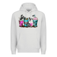 Dove Grey motocross coffee cups Premium Hoodie - Zillion Design Studio