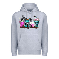 Heather Grey motocross coffee cups Premium Hoodie - Zillion Design Studio