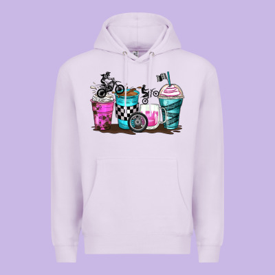 Motocross Coffee Cups Premium Hoodie Designed By Zillion Design Studio