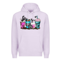 Lilac motocross coffee cups Premium Hoodie - Zillion Design Studio