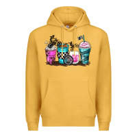 Mustard motocross coffee cups Premium Hoodie - Zillion Design Studio