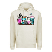 Oatmeal Heather motocross coffee cups Premium Hoodie - Zillion Design Studio