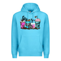 Ocean Blue motocross coffee cups Premium Hoodie - Zillion Design Studio