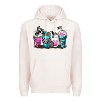 Pale Pink motocross coffee cups Premium Hoodie - Zillion Design Studio