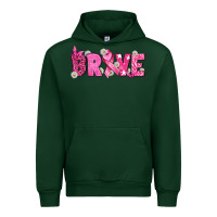 Forest Green Breast Cancer Brave Urban Hoodie - texasbilliewilder