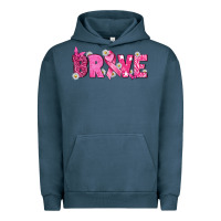 Pigment Midnight Navy Breast Cancer Brave Urban Hoodie - texasbilliewilder