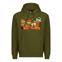 Army Green fall coffee cups Premium Hoodie - Zillion Design Studio