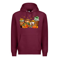 Burgundy fall coffee cups Premium Hoodie - Zillion Design Studio