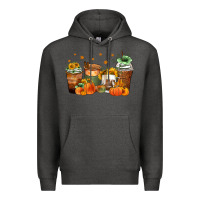 Charcoal Heather fall coffee cups Premium Hoodie - Zillion Design Studio