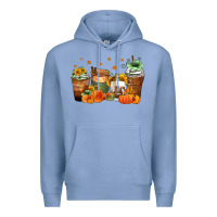 Colony Blue fall coffee cups Premium Hoodie - Zillion Design Studio